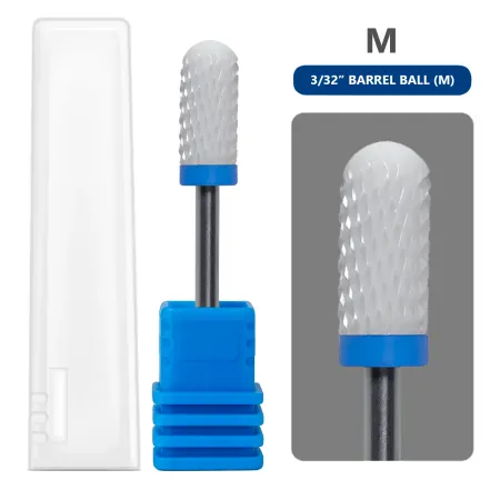 Frez ceramiczny walec zaokrąglony niebieski M – do żelu, akrylu i hybrydy